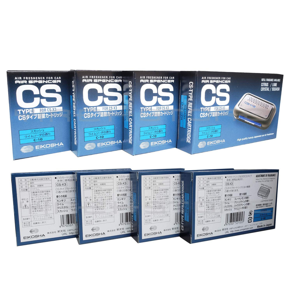 Air Spencer CSX3 Squash refill 4-pack cartridge assembly demonstrates easy replacement and even scent release.