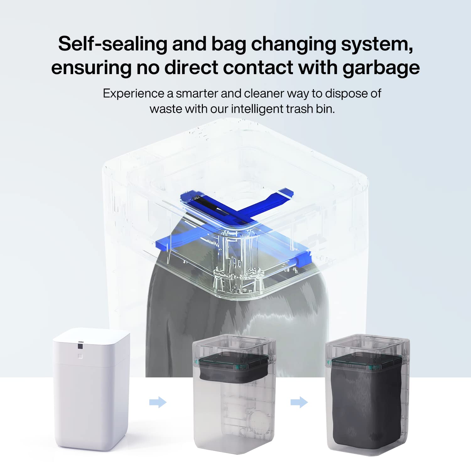 Airdeer Smart Trash Can refill rings highlight long-lasting bags.