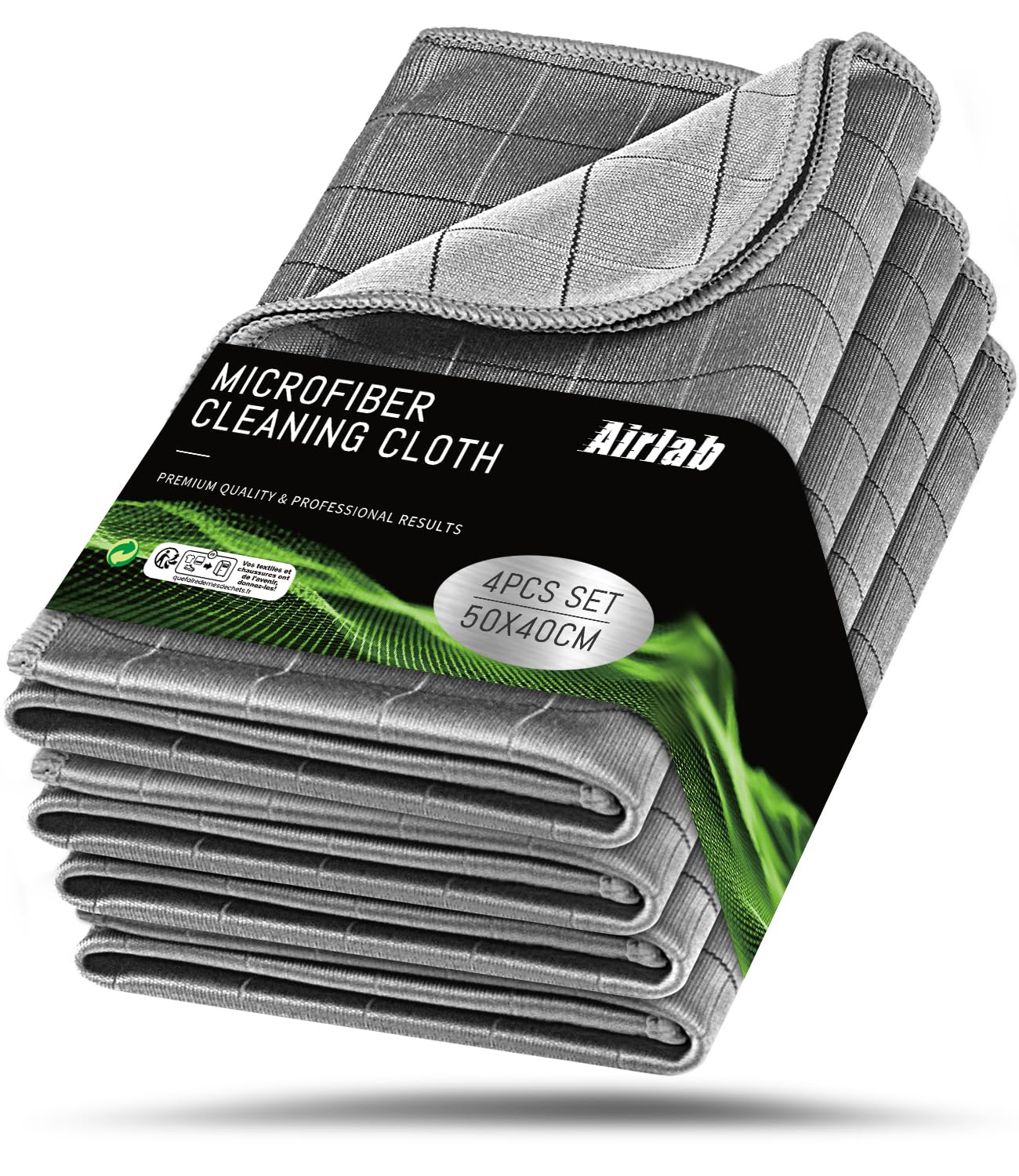 Airlab carbon microfiber towel for car drying delivers streak-free results and fast absorption.