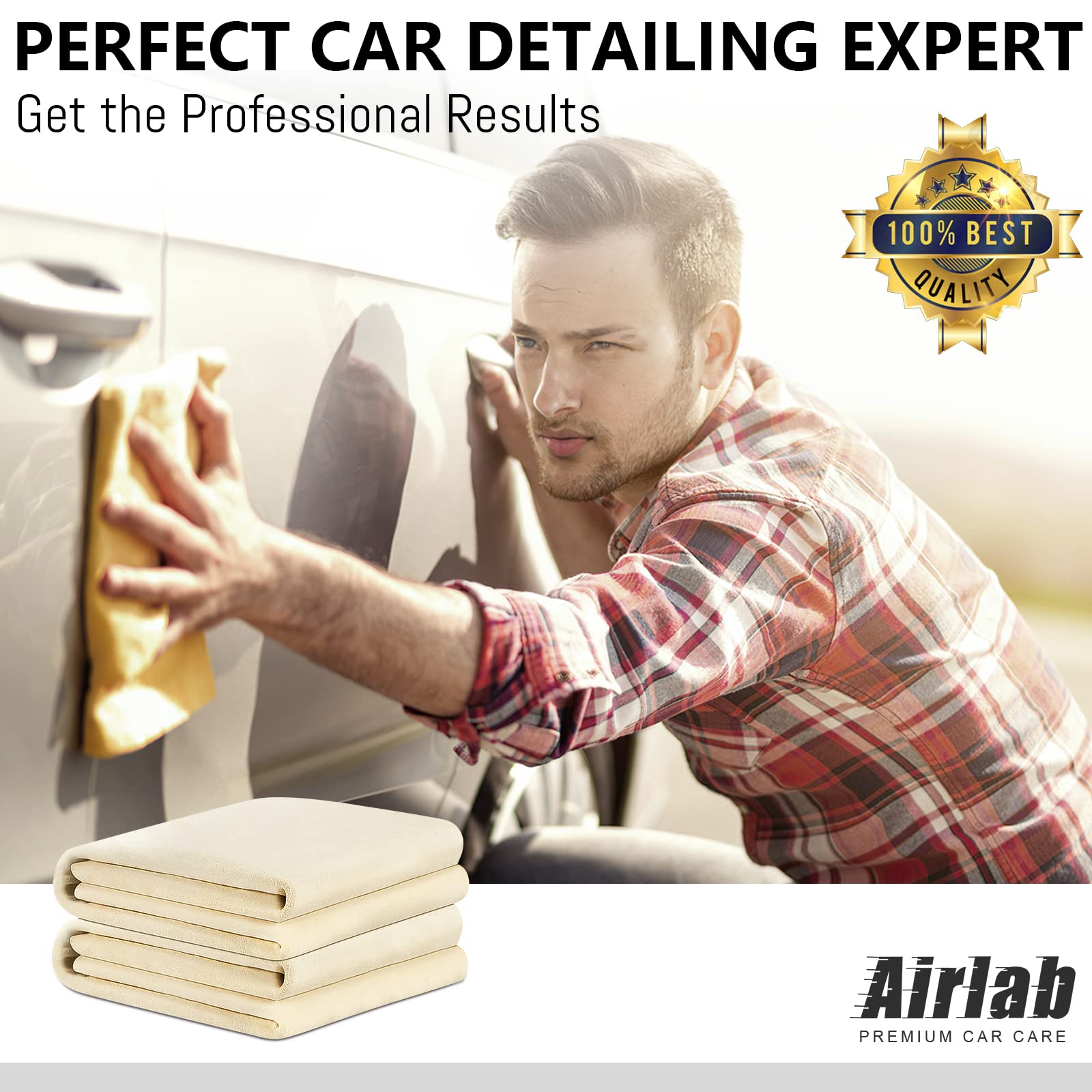 Airlab chamois used for car, boat, or windows detailing