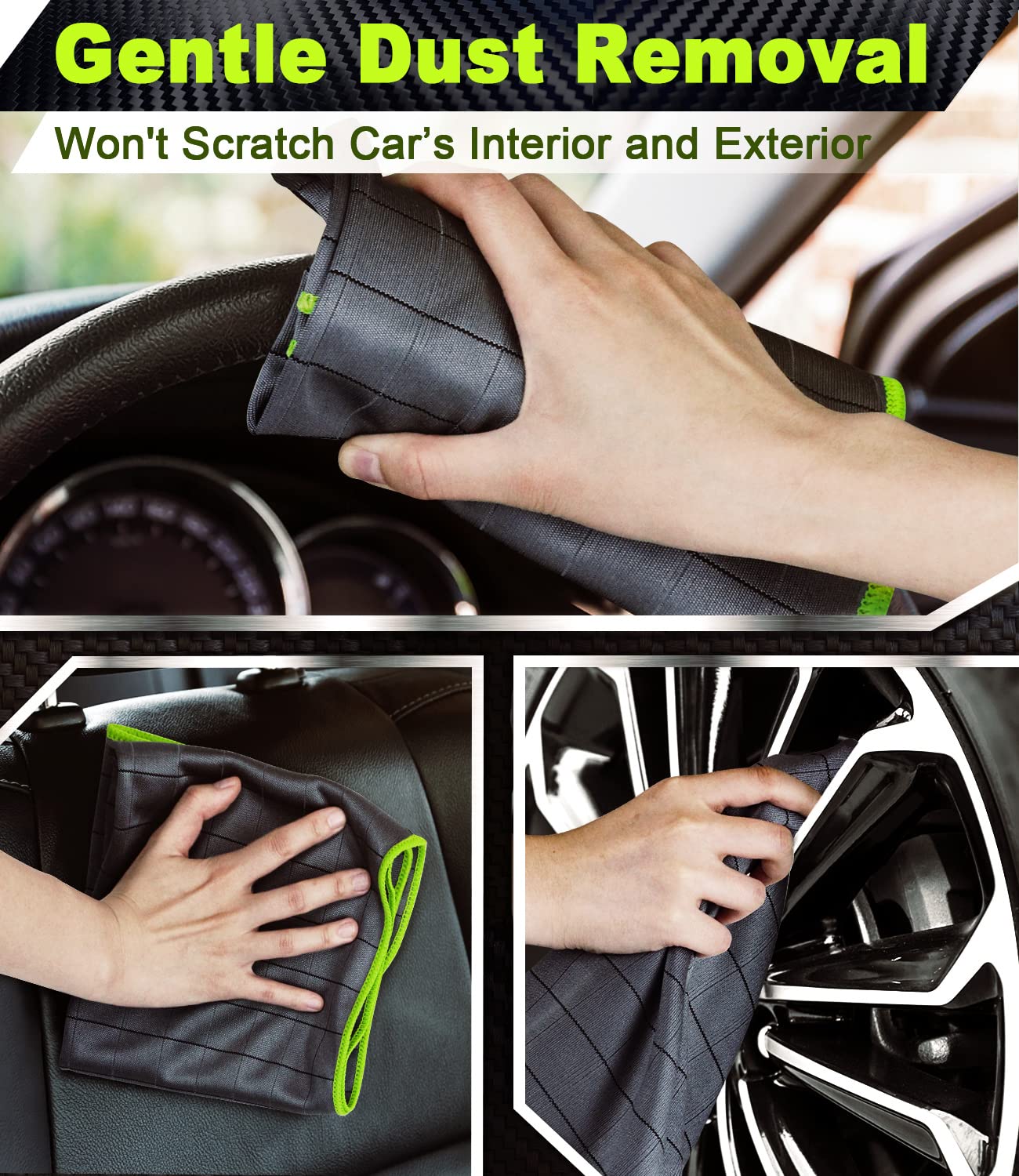 Airlab carbon towel tackles fingerprints and grease on glossy finishes.
