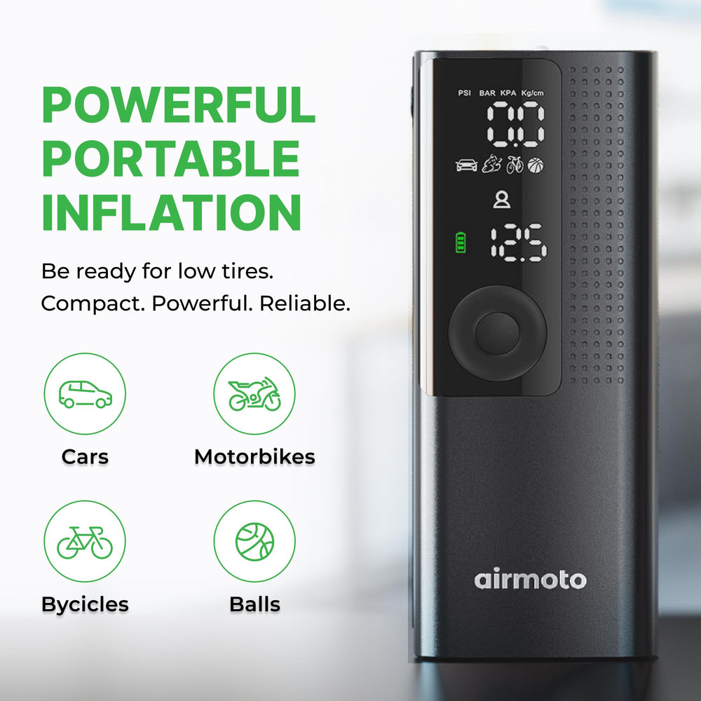 Airmoto held in hand to show compact size and easy storage benefit