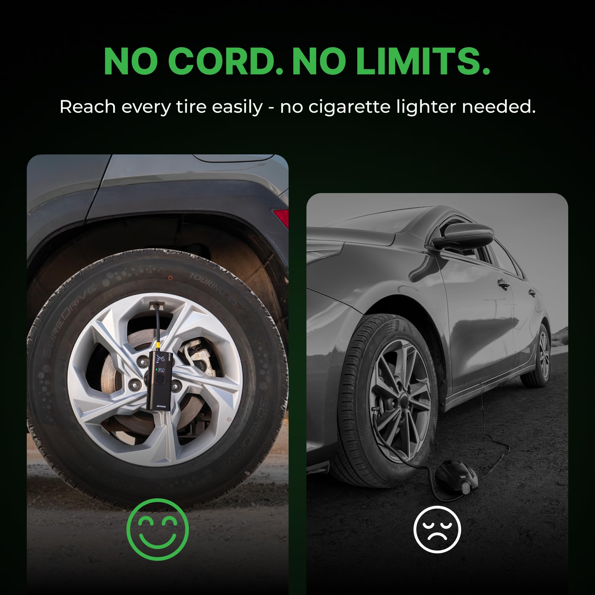 Airmoto Presta and needle adapters displayed, expanding use to bikes and balls