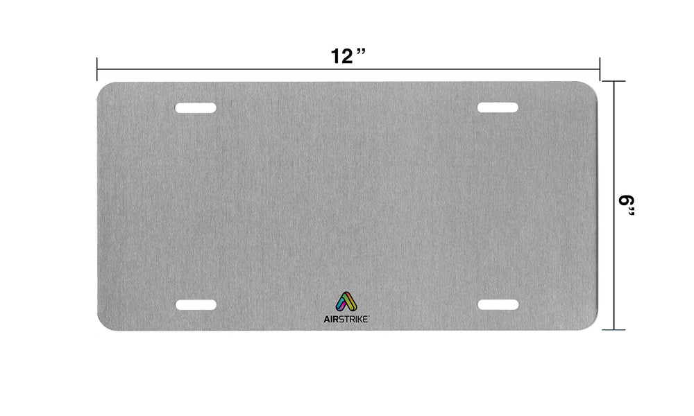 Airstrike USMC license plate designed for car use and durability.