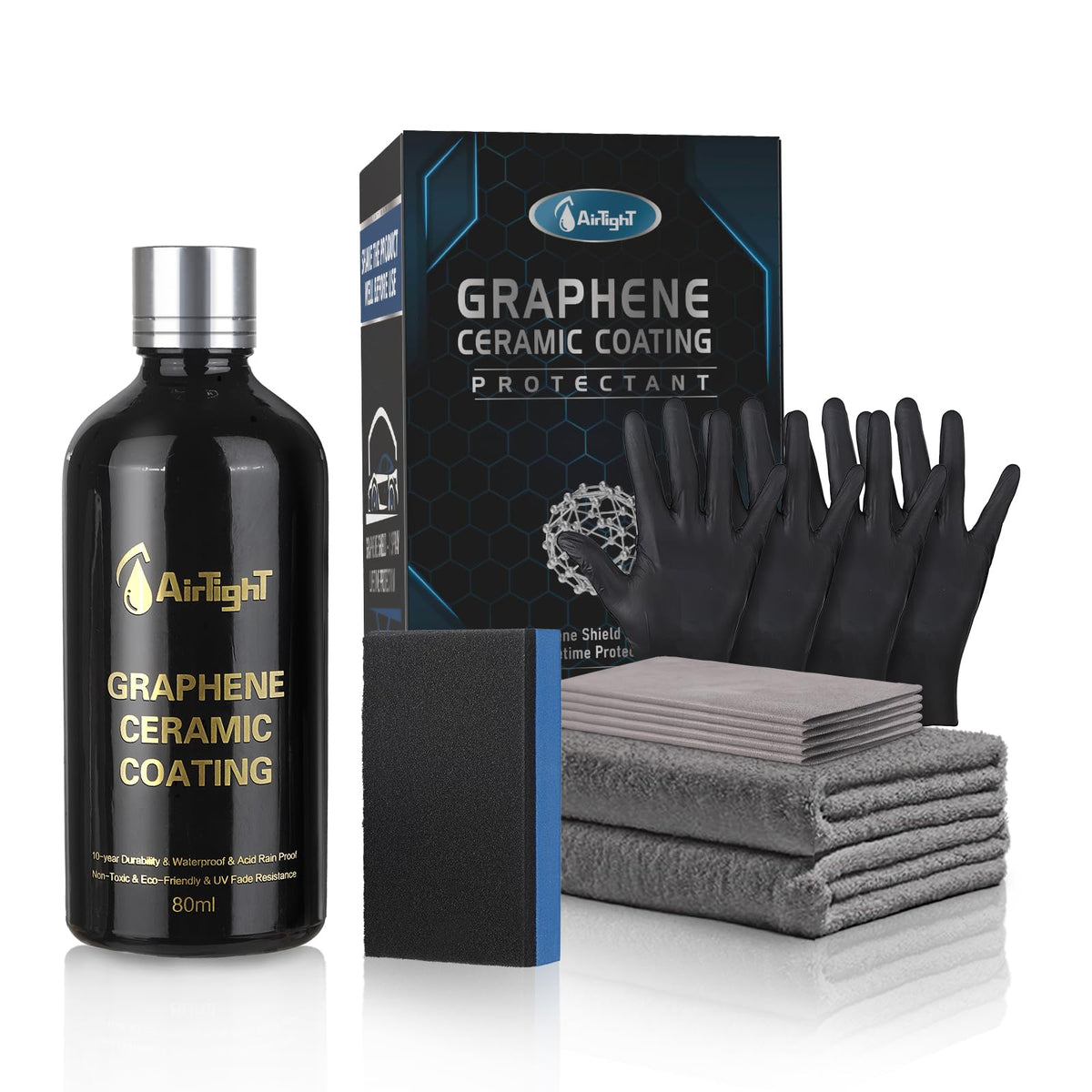 AirTighT graphene ceramic coating bottle close-up showing durable protection