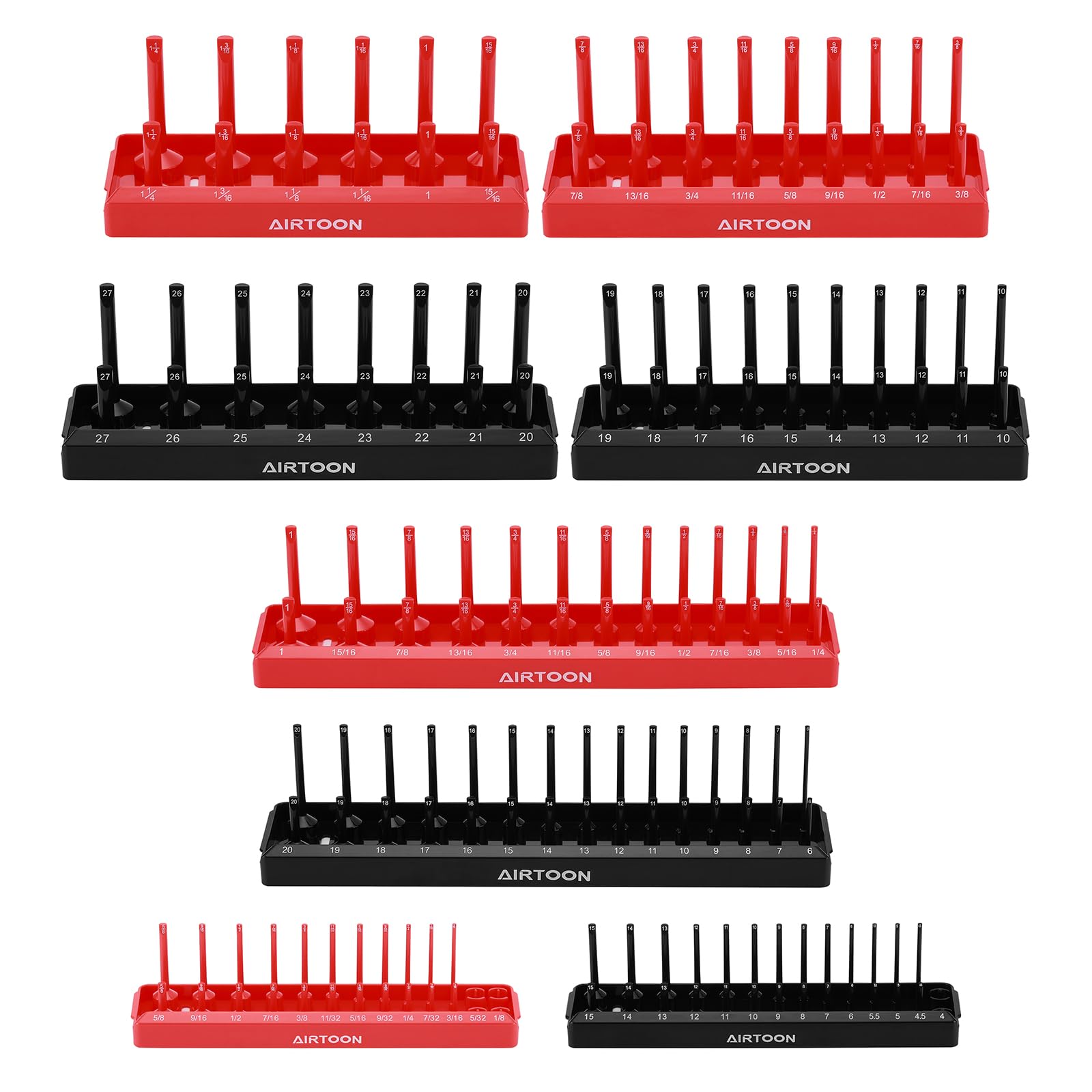 AirToon socket trays fit in your toolbox drawer and keep sockets neatly organized by size.