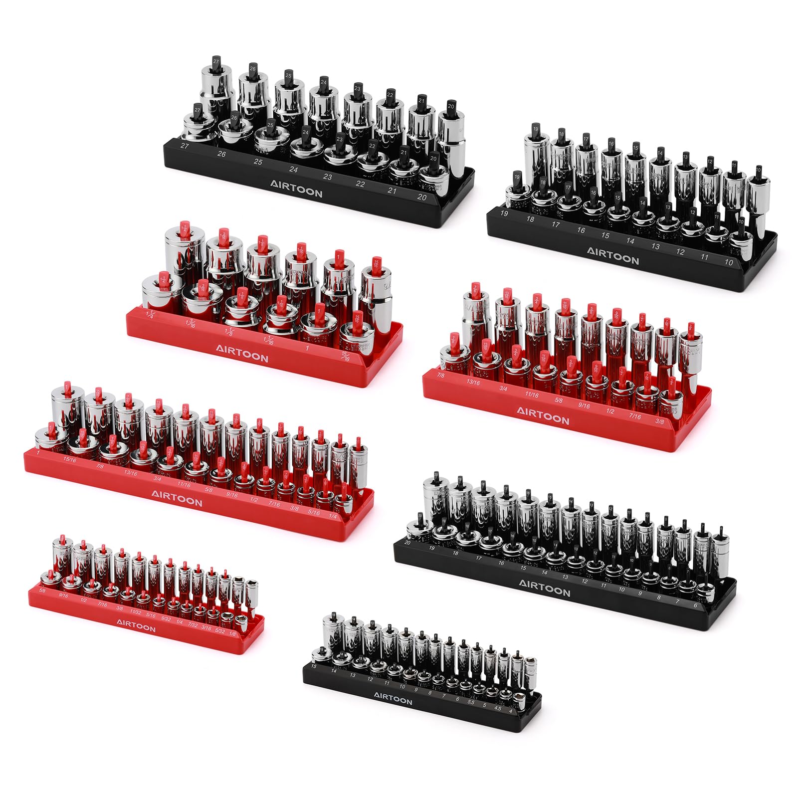 AirToon socket trays extended base prevents tipping and keeps sockets secure.