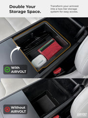 AirVOLT armrest tray adds convenient surface for essentials in Model 3 Highland.