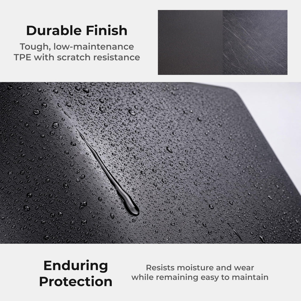 Airvolt soft-touch TPE surface provides easy cleaning and spill resistance.