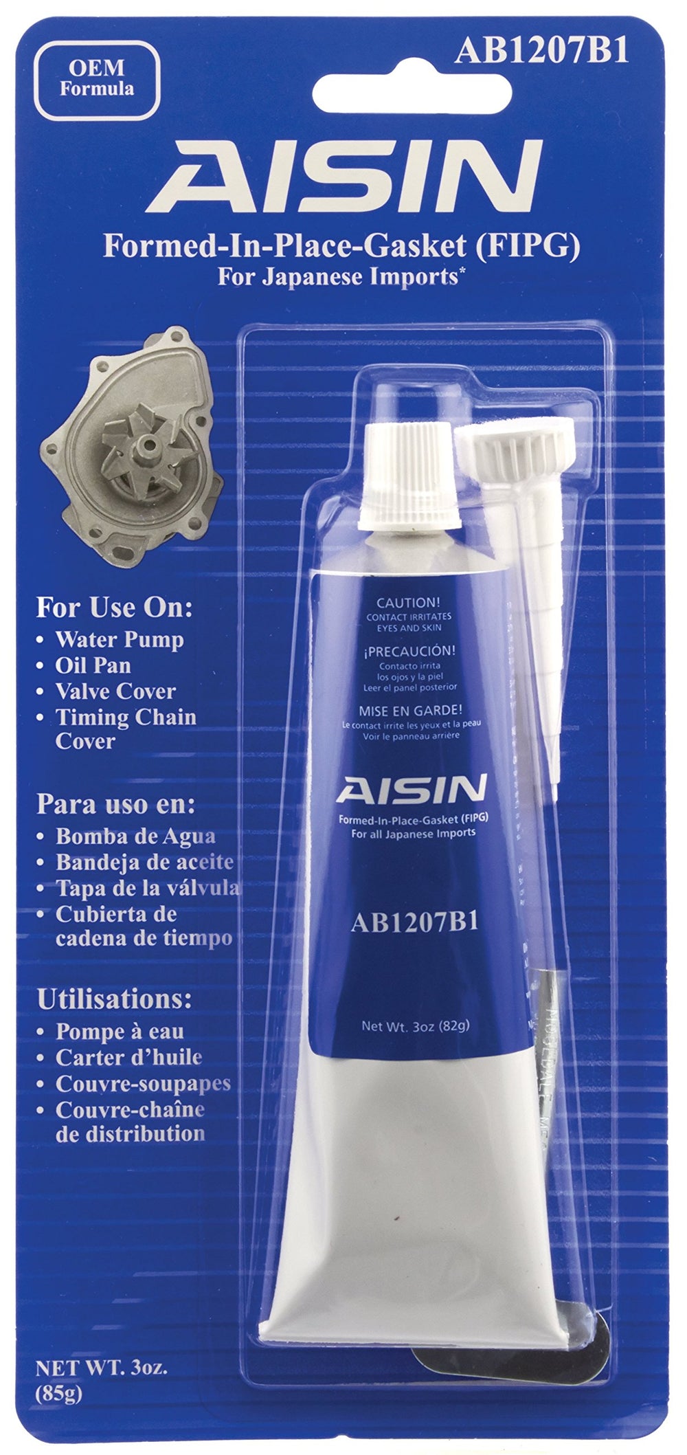 AISIN AB1207B1 black form-in-place sealant tube for automotive gaskets and reliable seals