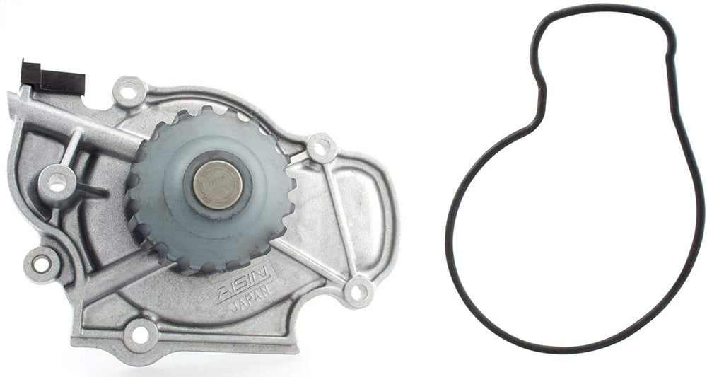 AISIN TKH-006 water pump close-up showing durable aluminum housing and premium seals