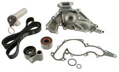 AISIN GENUINE TKT-021 water pump and timing belt kit components laid out for reference
