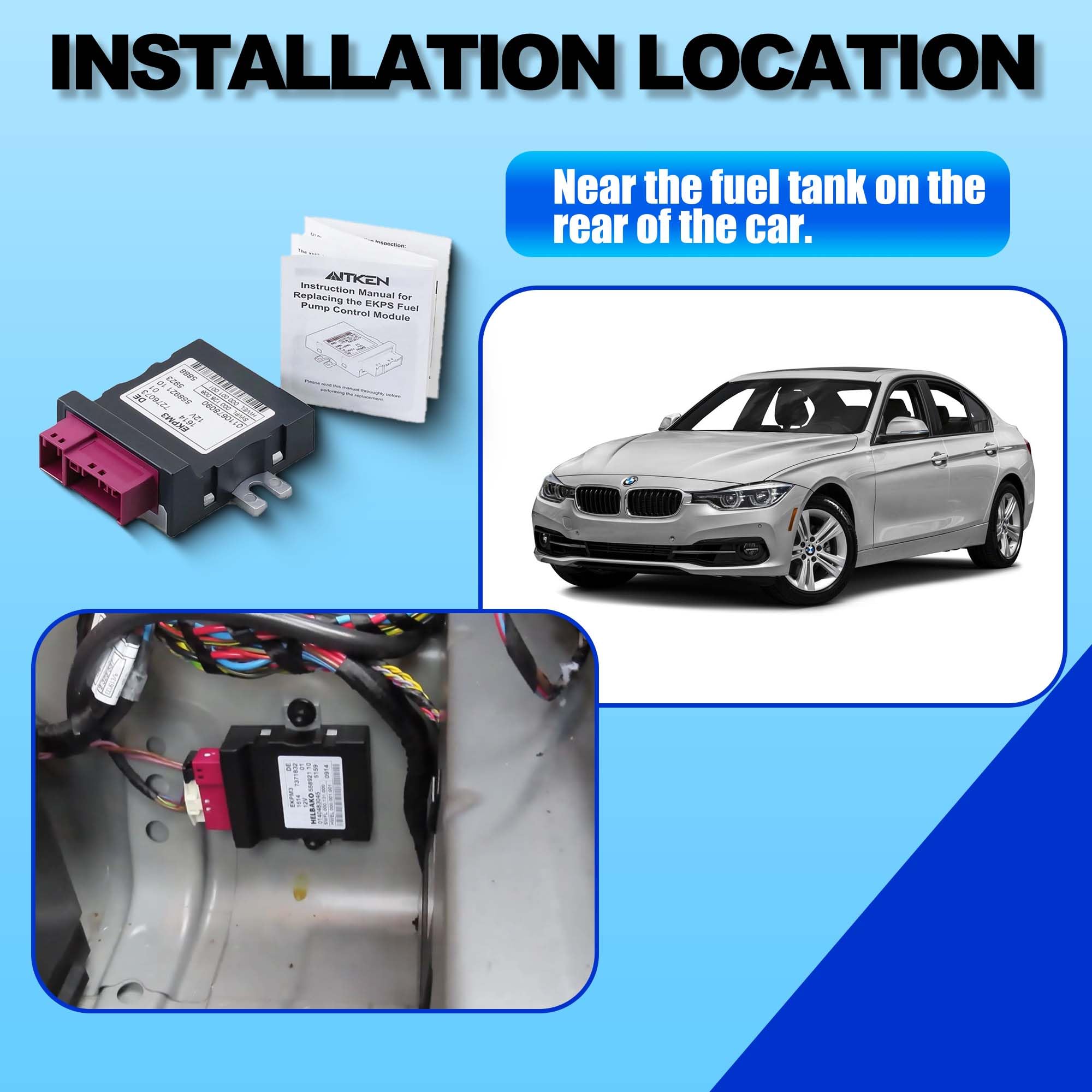 AITKEN EKPM3 post-install engine bay view showing clean wiring connection
