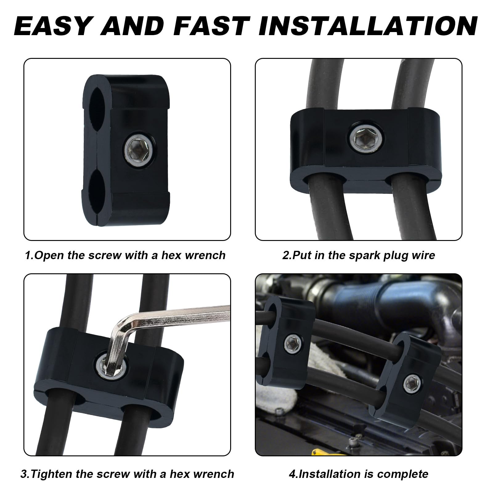 Aitruman short 2-hole separators secure tighter wire bundles.