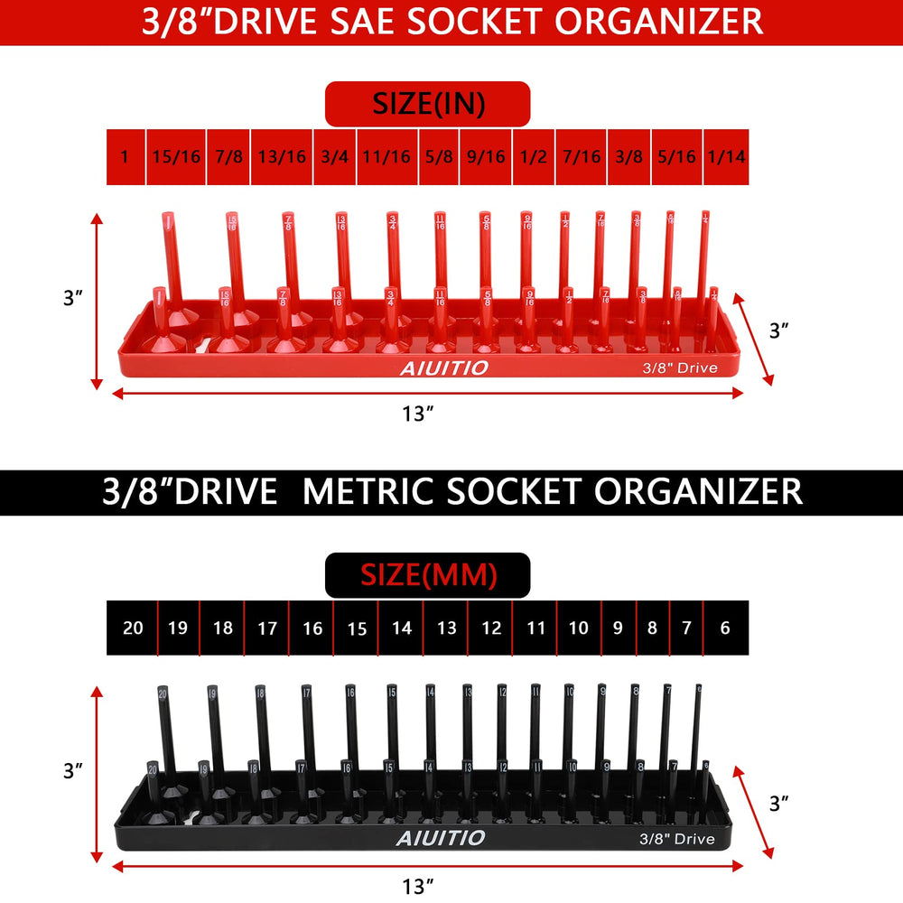 AIUITIO socket tray 1/2 drive metric deep sockets with expanded capacity.