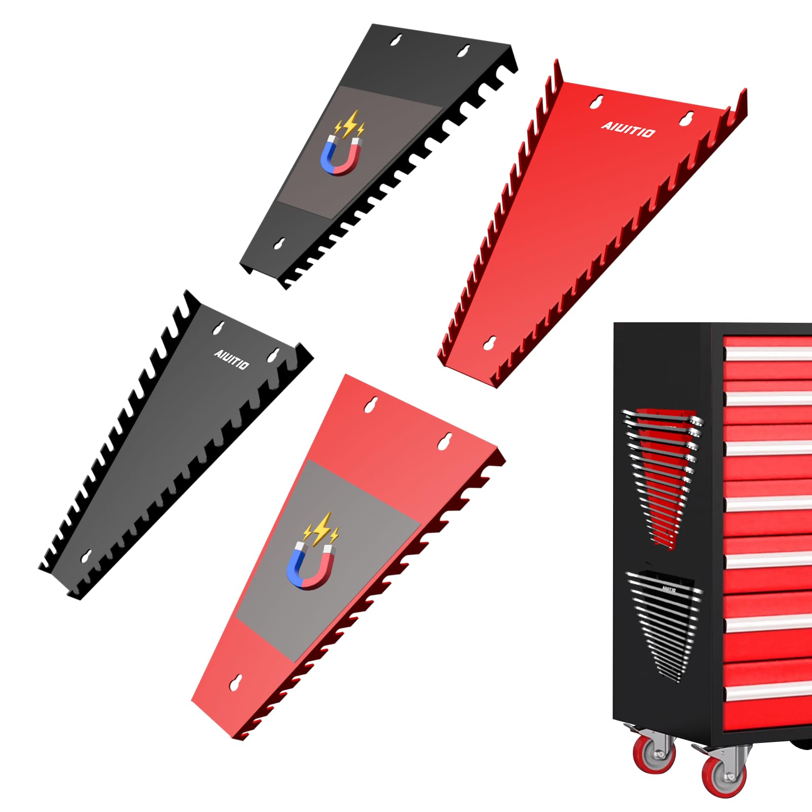 AIUITIO wrench organizer tray with 64 slots for quick access to wrenches
