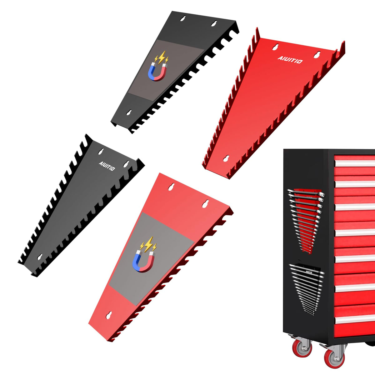 AIUITIO wrench organizer tray with 64 slots for quick access to wrenches