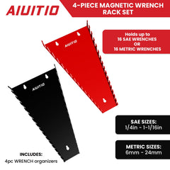 AIUITIO magnetic wrench rack mounted on a wall for secure, ready-to-work storage