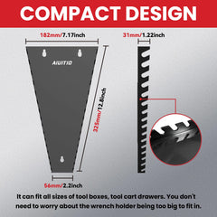 AIUITIO 64-slot tray stores SAE and metric wrenches securely
