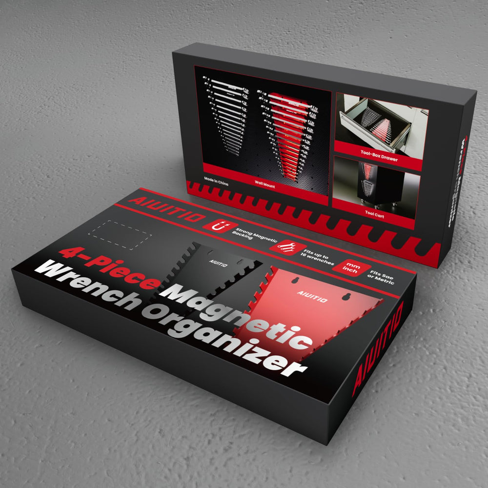AIUITIO four-pack keeps a wide wrench selection organized in your workspace