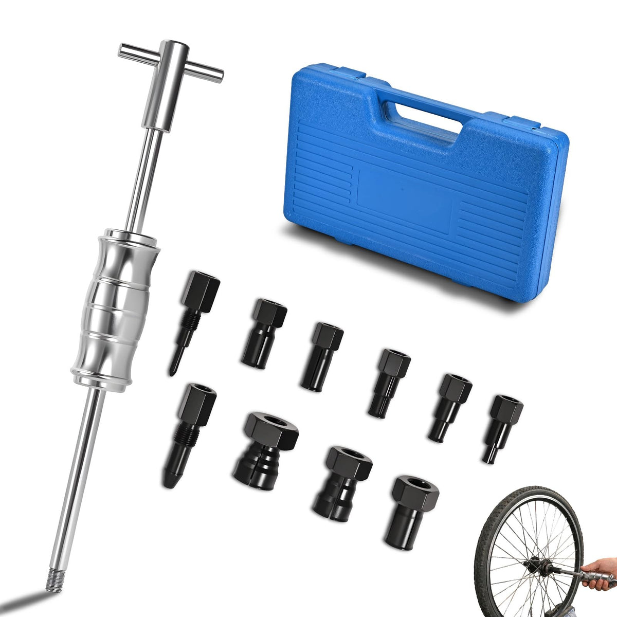 AIUWIZO blind hole bearing puller set with expandable collets for auto repair.