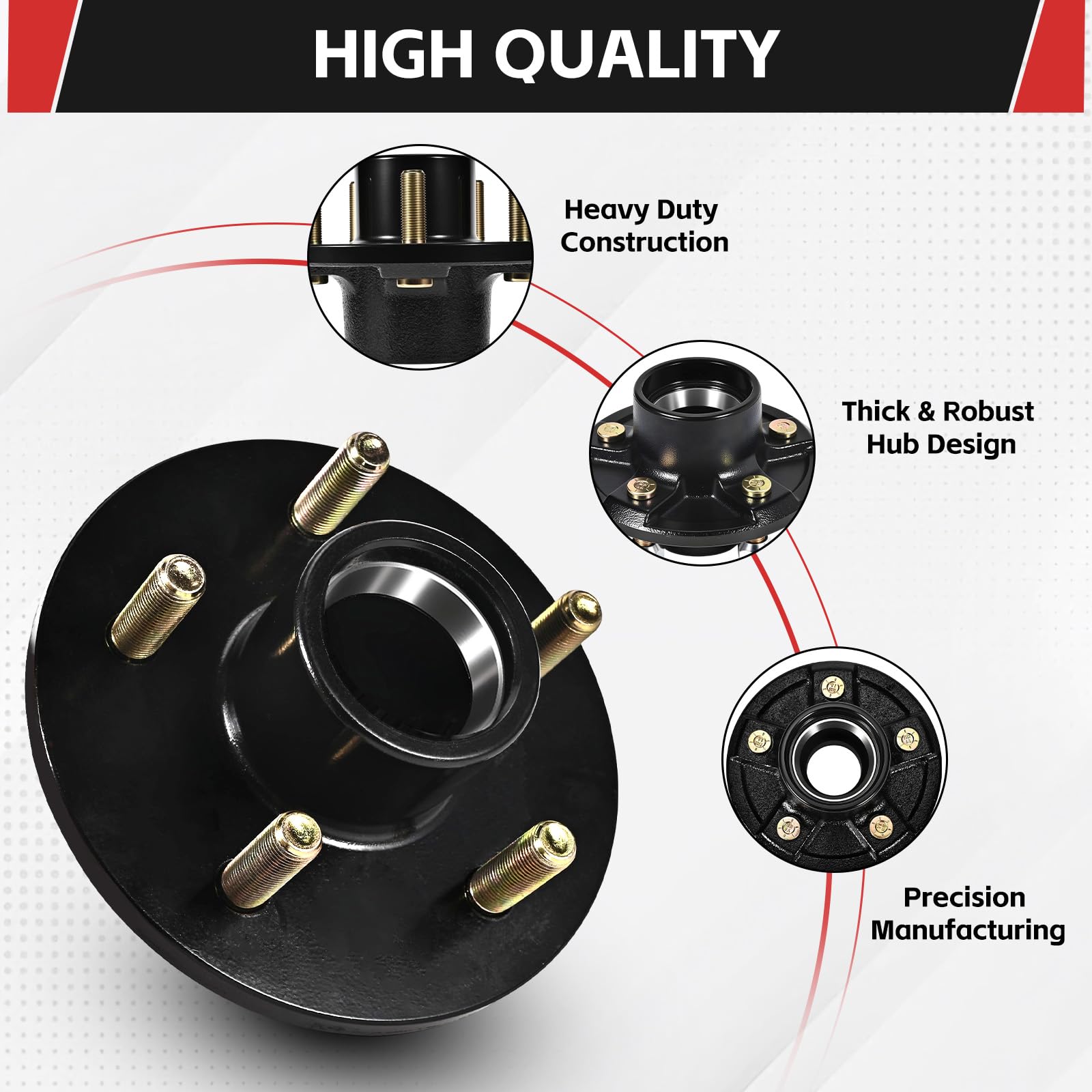 AIUWIZO complete installation hardware kit with lug nuts and cotter pins