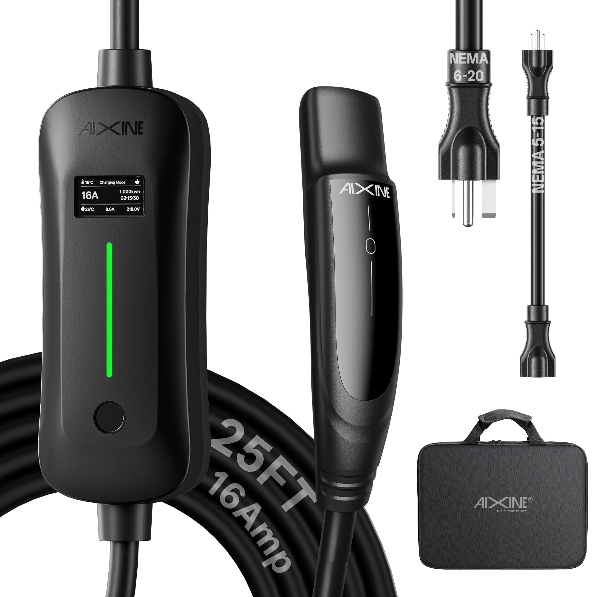 AIXINE Level 1&2 EV charger front view for flexible home charging
