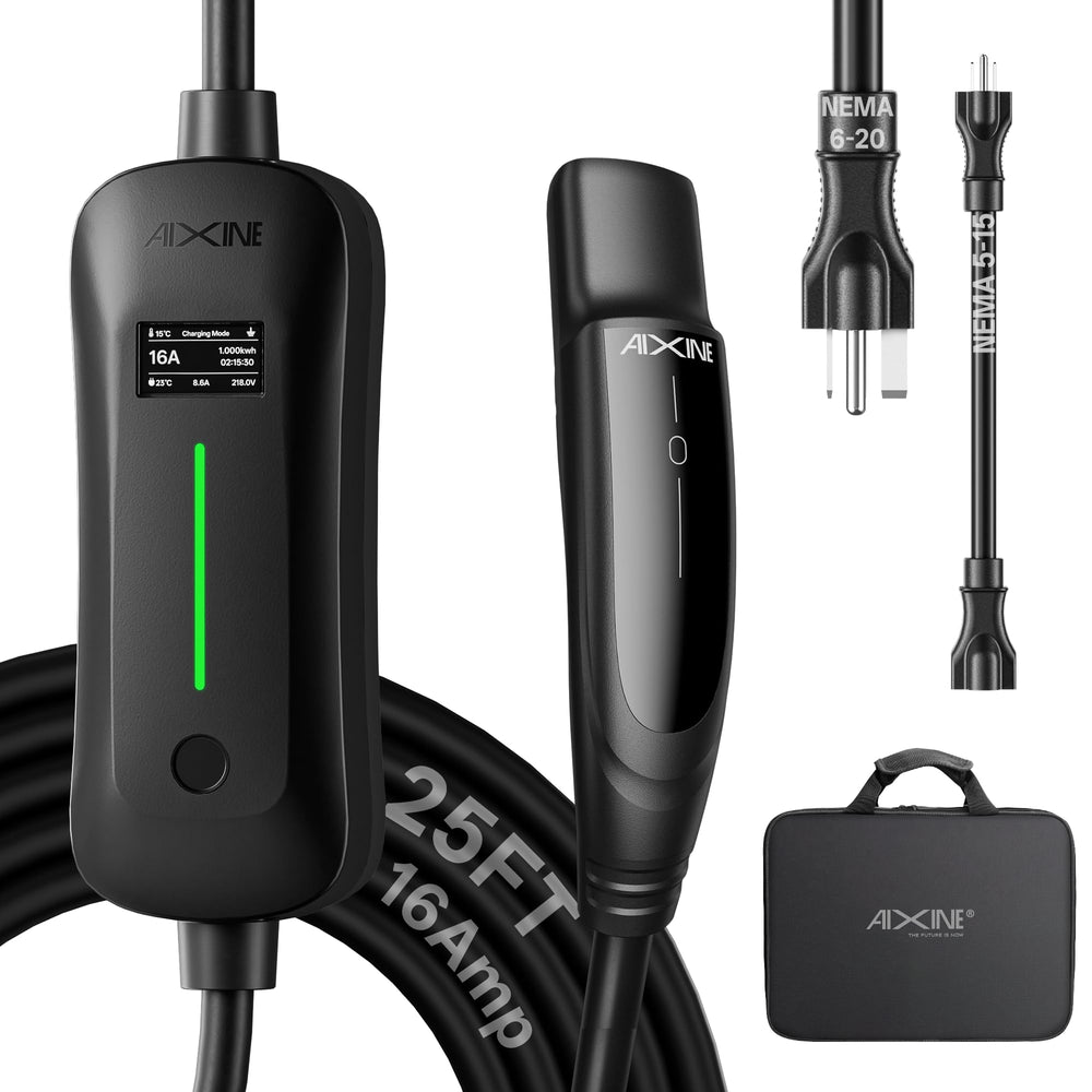 AIXINE Level 1&2 EV charger front view for flexible home charging