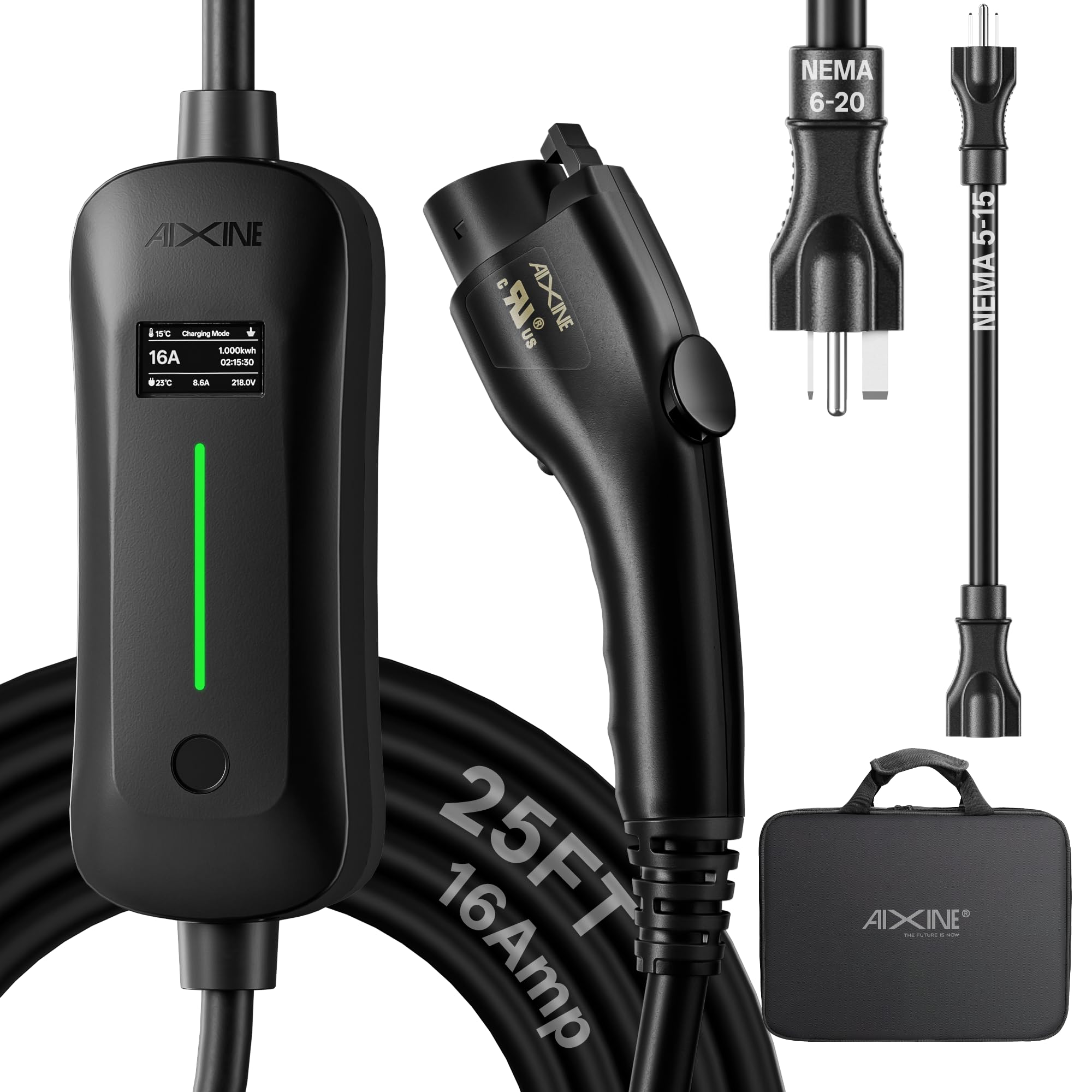 AIXINE Level 1&2 EV charger unit ready for versatile at-home charging.