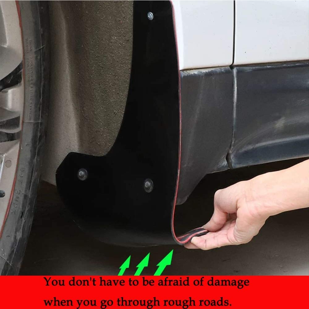 Aiydachy mud flaps right front view deflect gravel and rainwater for cleaner wheels.