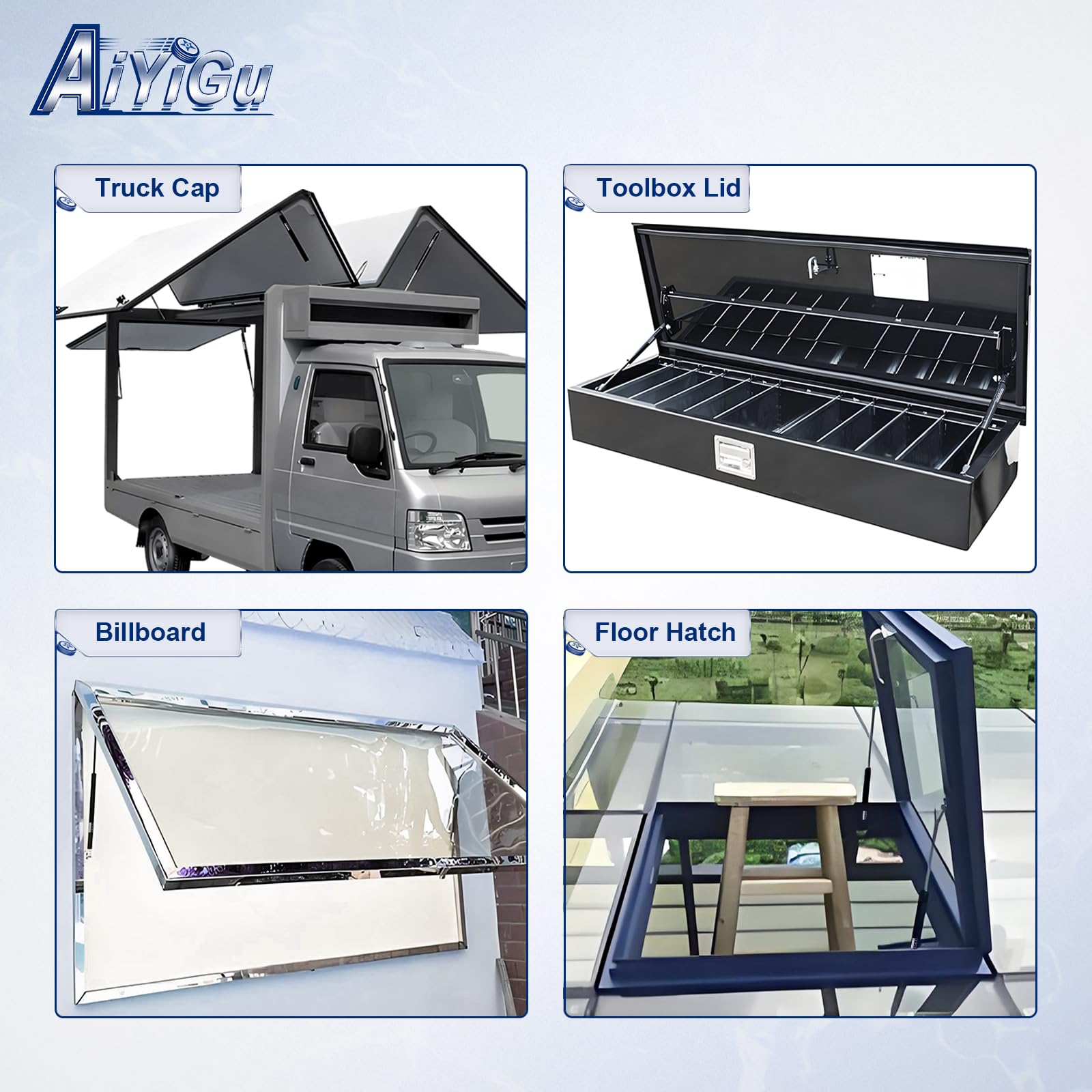 AiYiGu application-scenarios demonstrate versatile lift for doors and hatches.