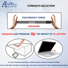 AiYiGu 20-inch gas strut brackets shown for secure mounting.