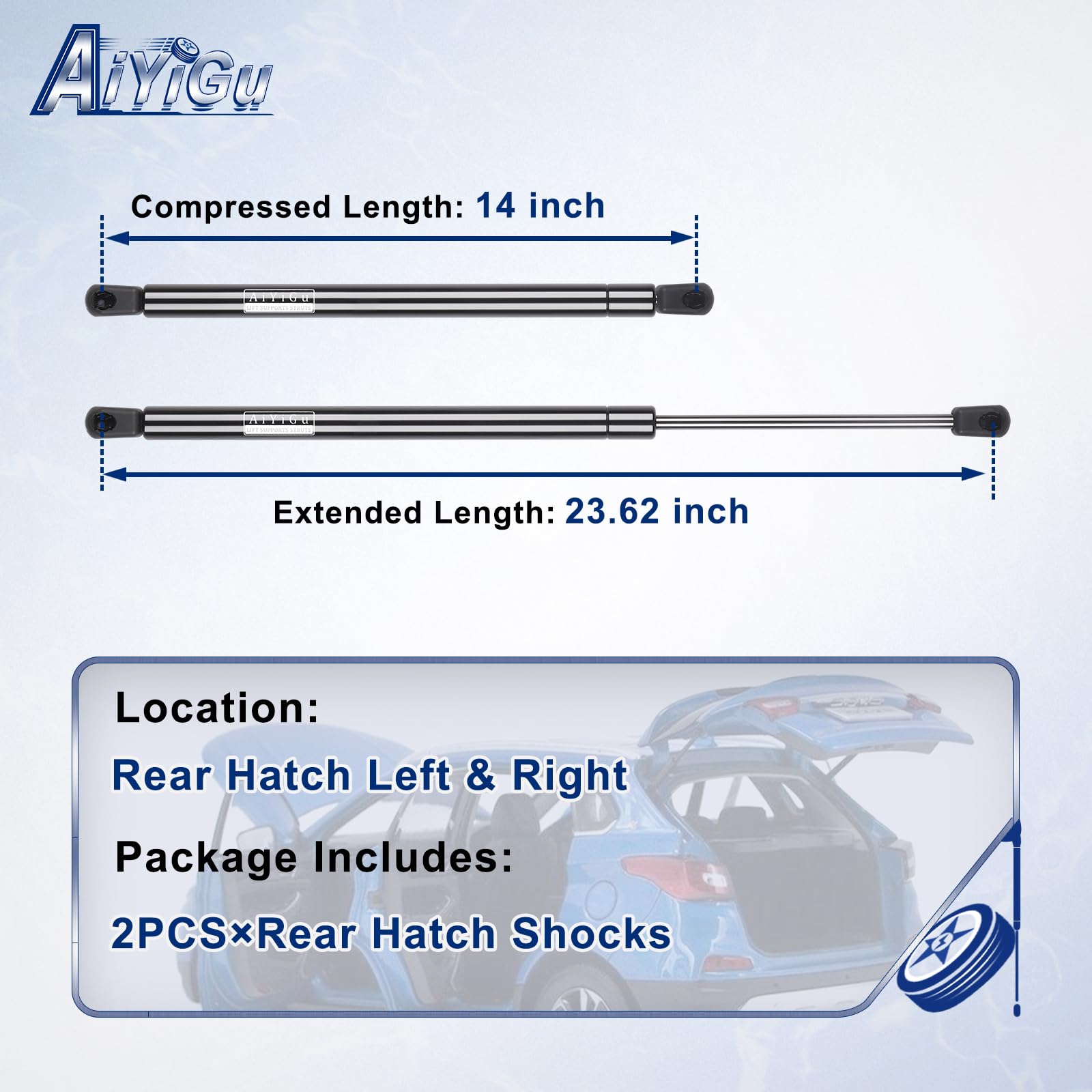 AiYiGu 4325 right rear hatch shock providing balanced lift and support