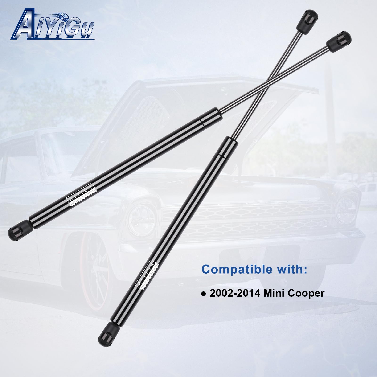 AiYiGu 4360 rear hatch shocks extended length showing full travel