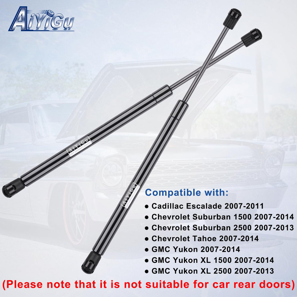 AiYiGu 6157 rear window gas spring close-up showing sturdy cylinder