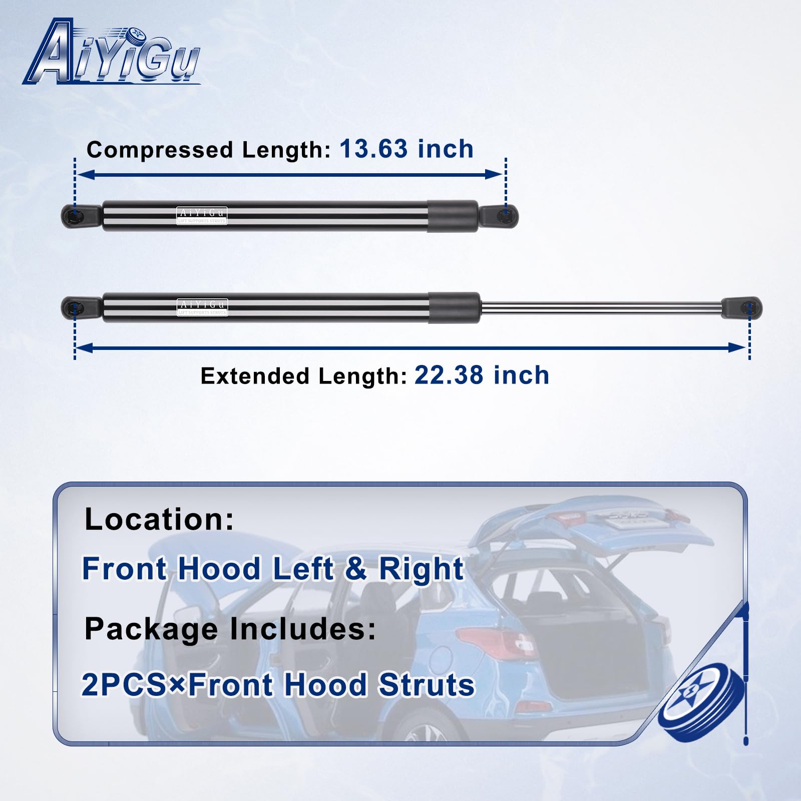 AiYiGu 6339 right front hood strut for Acura MDX delivers controlled lift for MDX.