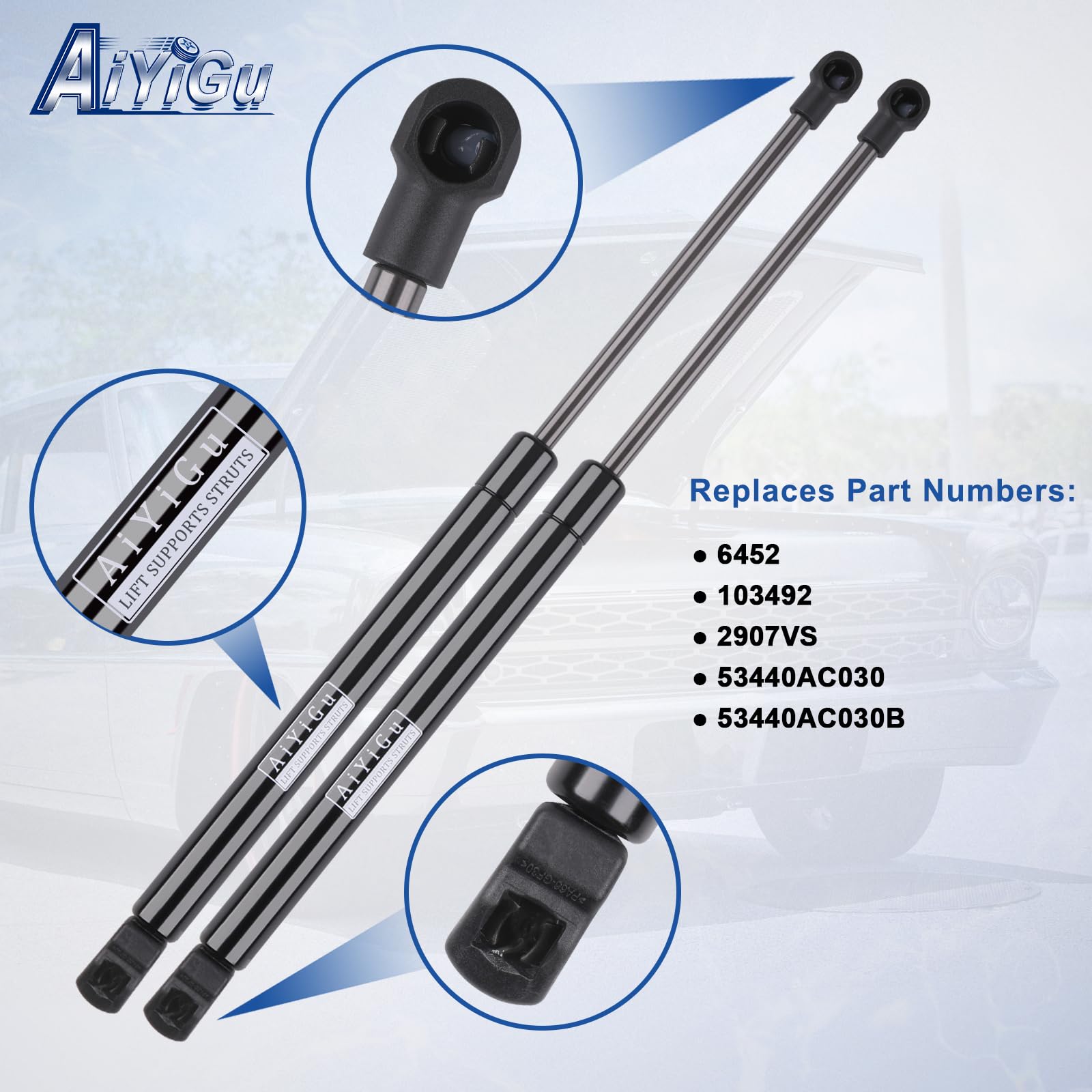 AiYiGu 6452 hood struts pair ensures balanced hood lift