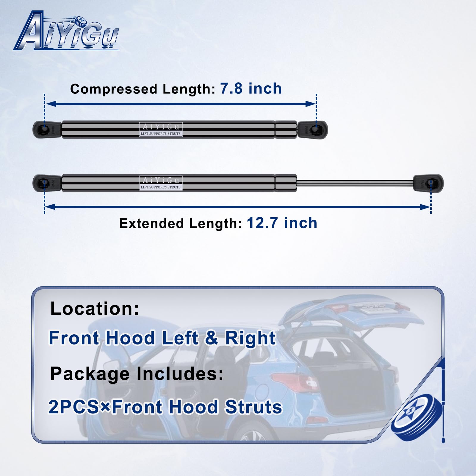 AiYiGu front hood strut right installed for Armada