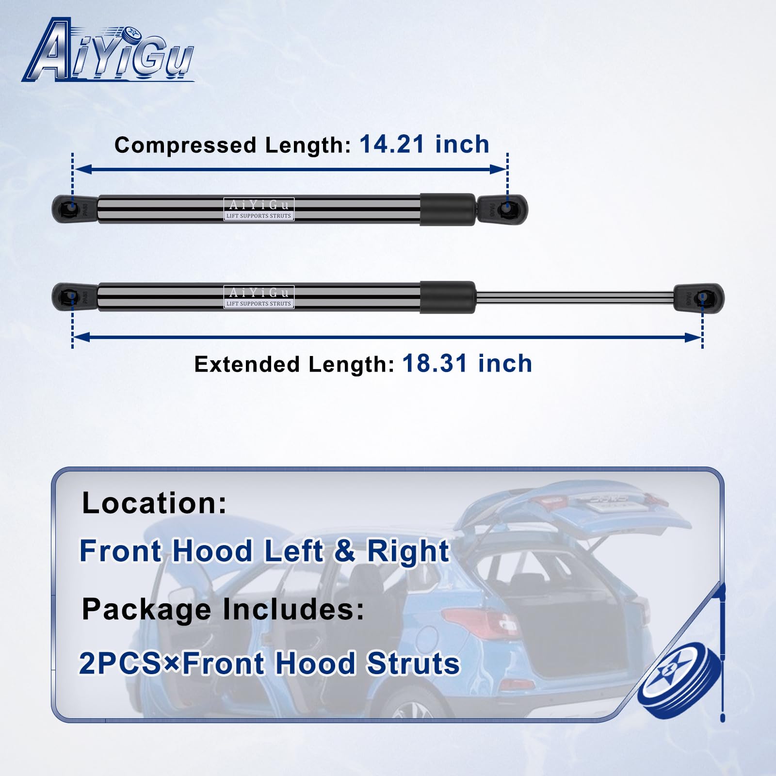 AiYiGu Honda Accord front hood strut right side delivers smooth operation.
