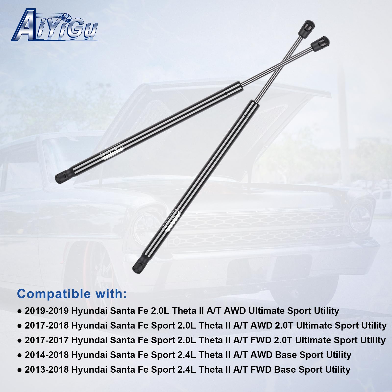 AiYiGu front hood strut compressed length 9.87 inches for a snug fit.
