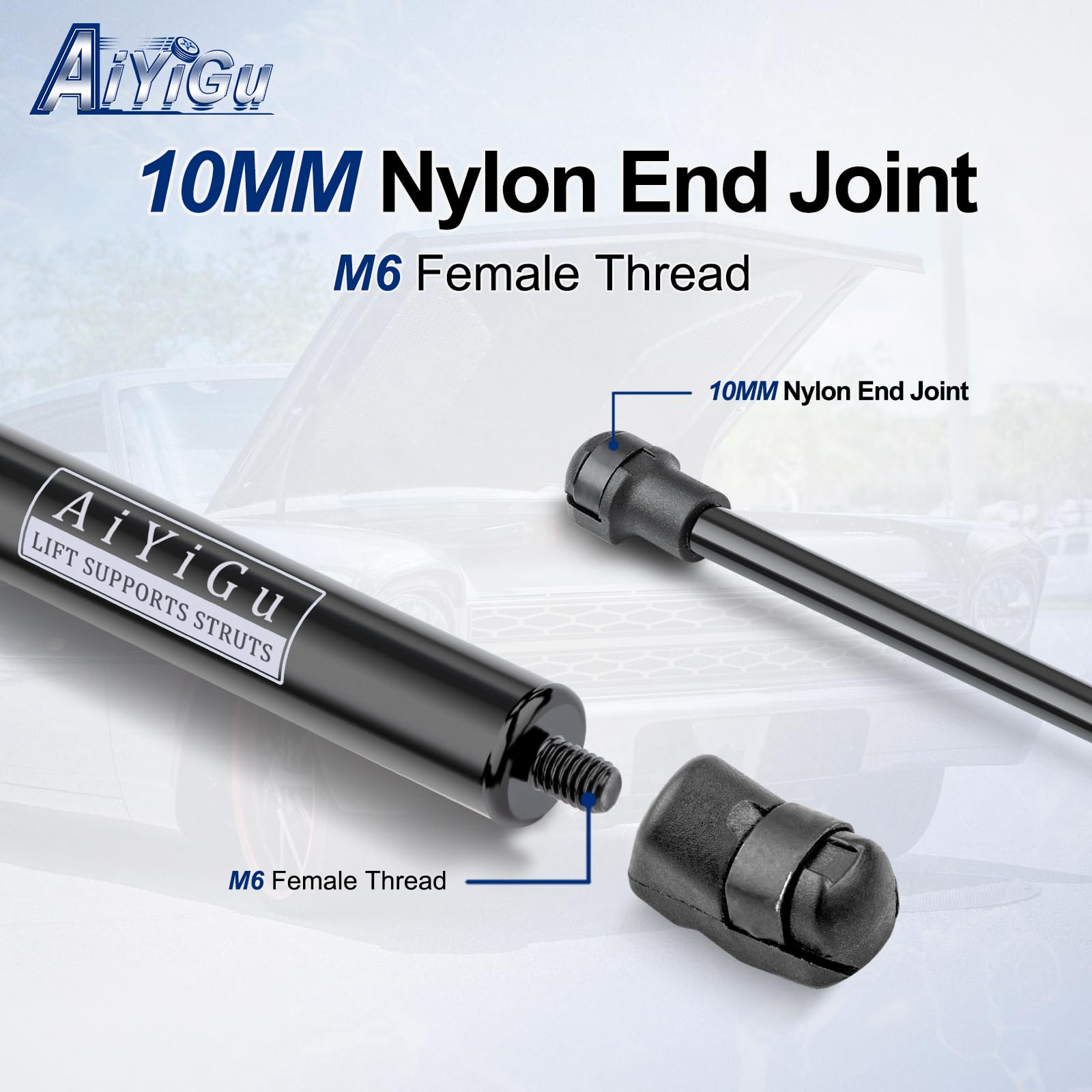 AiYiGu extended length 19.69 inches provides ample hood clearance.
