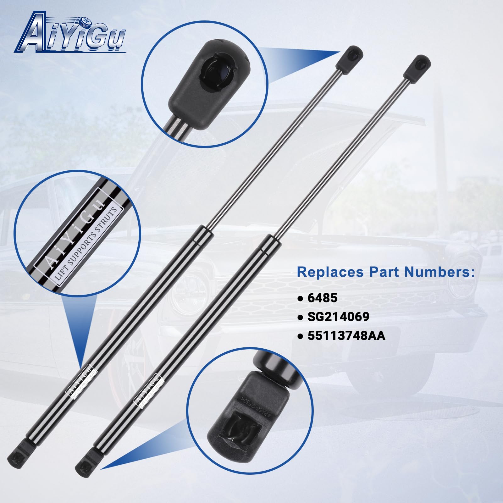 AiYiGu front-left hood strut for Dodge Durango enhances lift control.