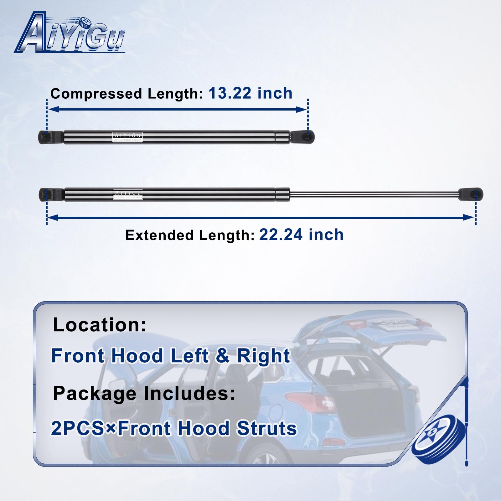AiYiGu front-left hood strut for Jeep Grand Cherokee.