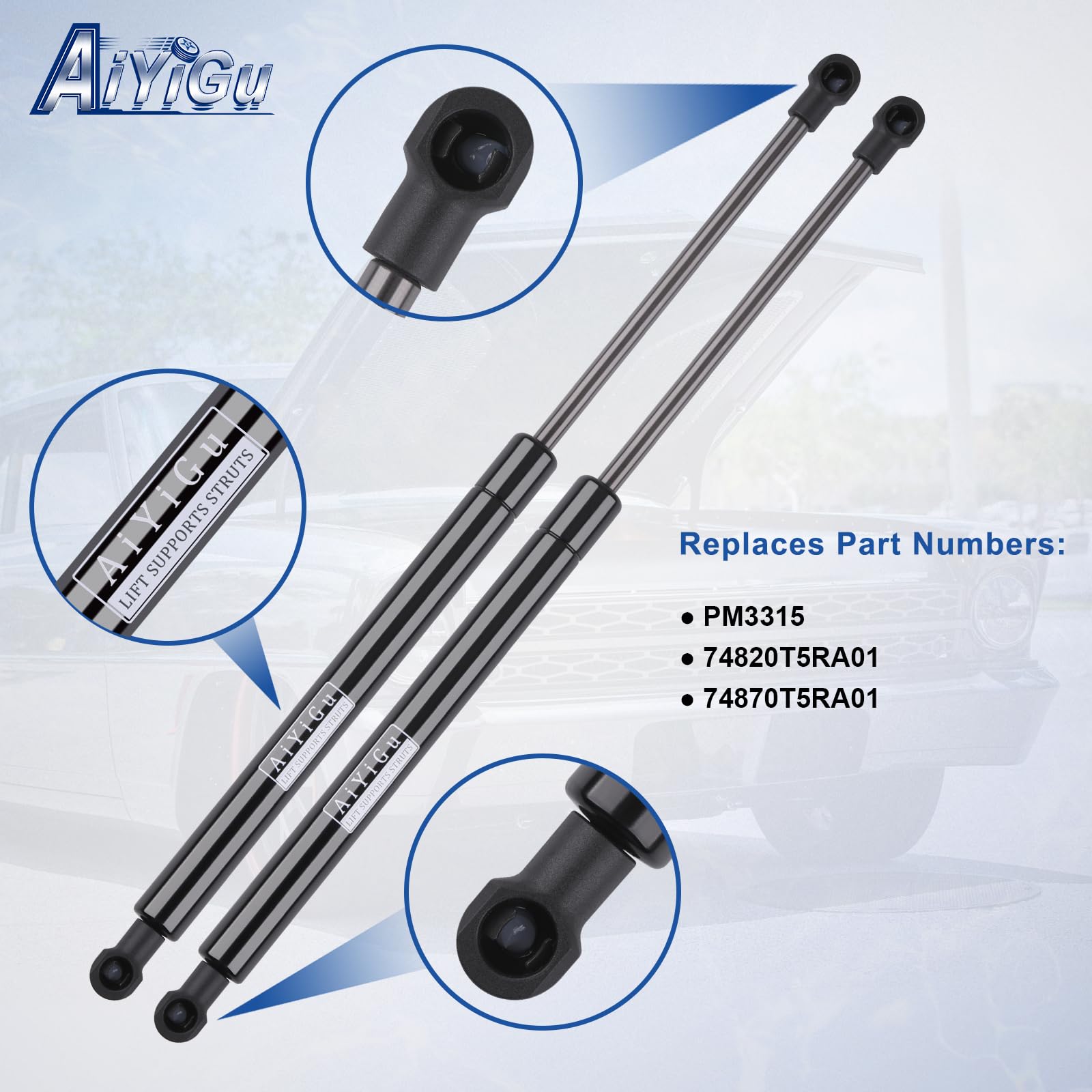 AiYiGu PM3315 right hatch shock installed on Honda Fit for support