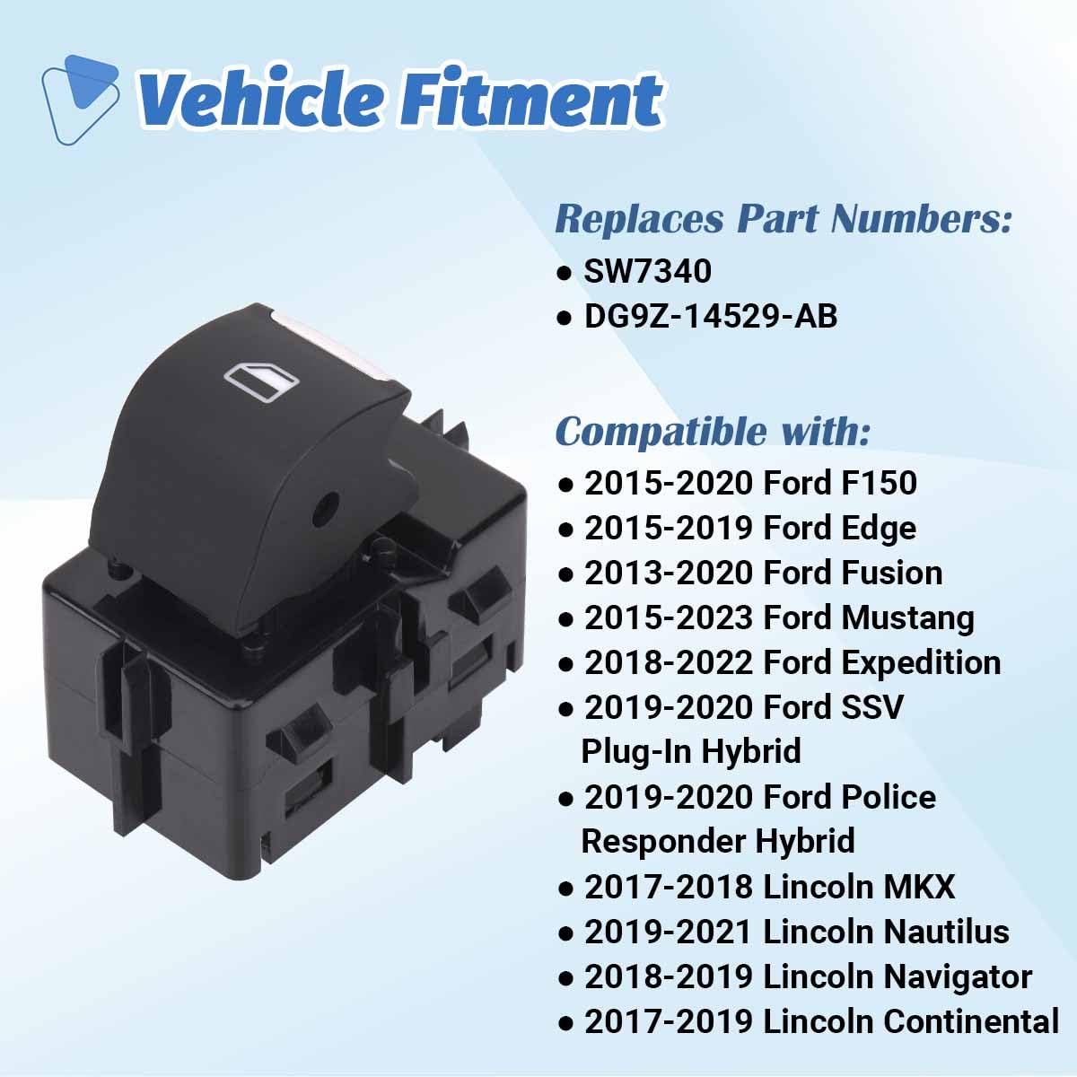 AiYiGu passenger-side window switch for Mustang offering precise control.