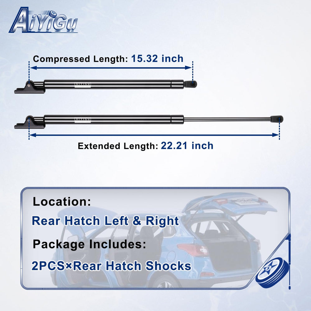 AiYiGu rear hatch shock for Jeep Cherokee right side provides balanced lift.