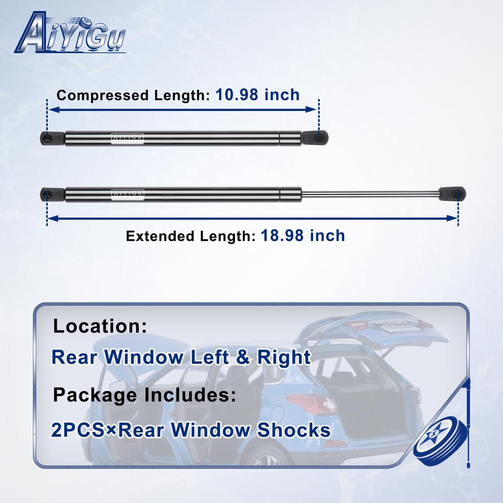 AiYiGu rear window shock right for Jeep Liberty, reliable support.