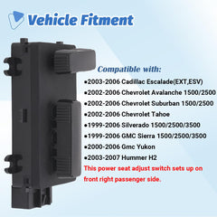 AiYiGu right passenger seat switch 8-way recline matches original fit.