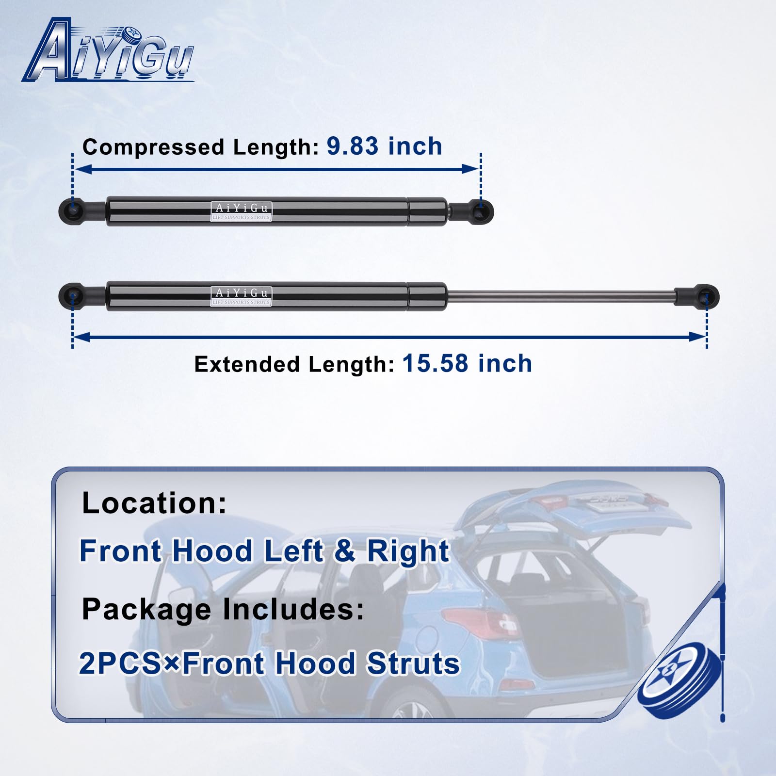 AiYiGu SG402058 front hood strut right delivers reliable support for easy engine access