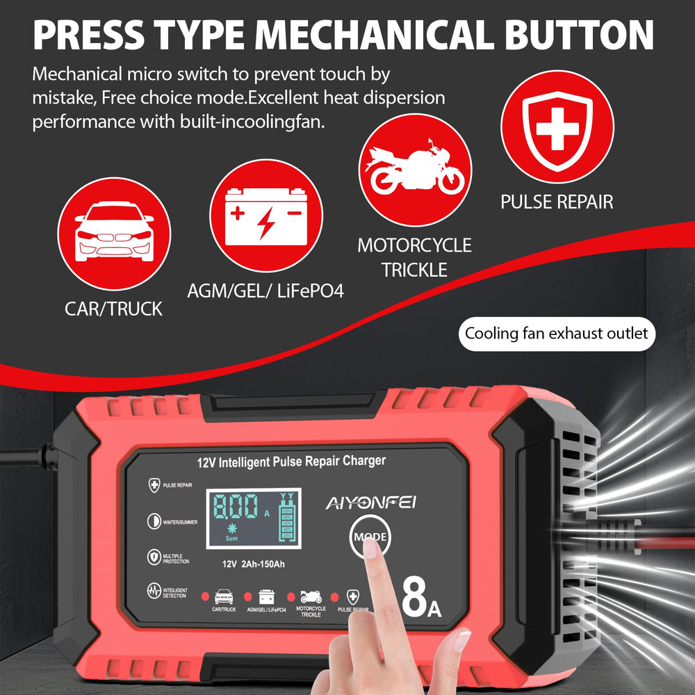 AIYONFEI 12V 8A charger temperature compensation sensor for safe charging.